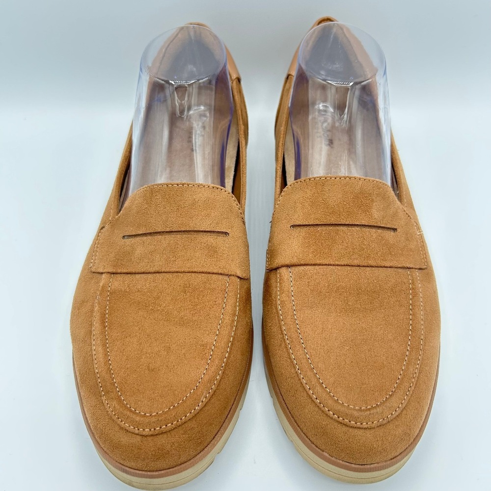 Dr. Scholl's Nice Day Brown Suede-like Penny Loafers Slip On Shoes Size 11 - Picture 2 of 10